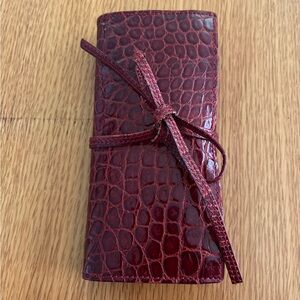 NEW! Leather Traveling Jewelry Holder - Burgundy